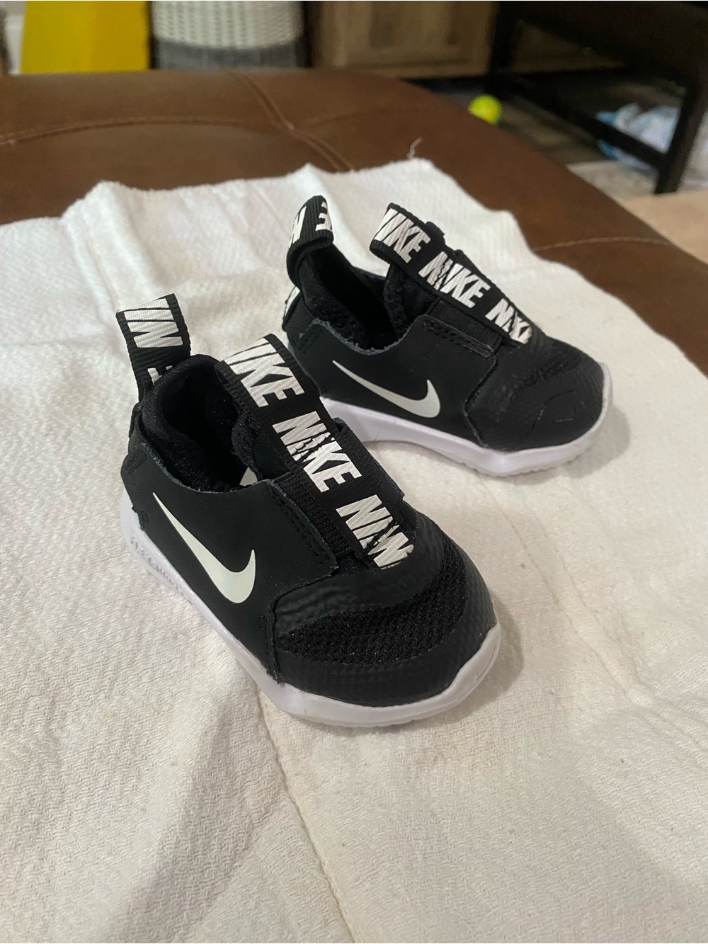 Nike Black & White Slip-On Toddler Sneakers